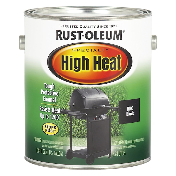 Rust-Oleum Exterior Paint, Satin, Oil Base, Black, 1 gal 237543 - main